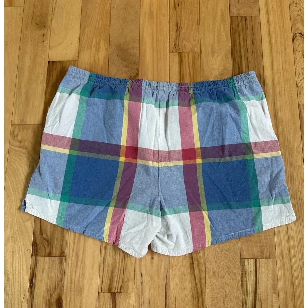 Polo‎ Sport Ralph Lauren Cotton Swim Trunks No Liner Mens XL Pastel Plaid VTG